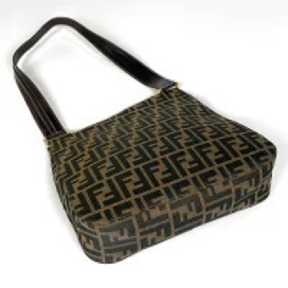 Fendi canvas shoulder Zucca bag brown